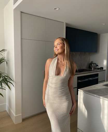 Hire Deconduarte Astor Glitter Silver Dress.