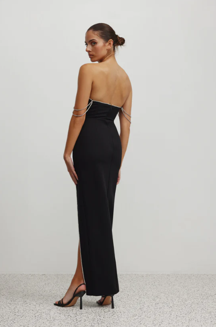 Hire the Lexi Clothing Phoenix Black Diamante Dress.