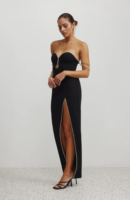 Hire the Lexi Clothing Phoenix Black Diamante Dress.