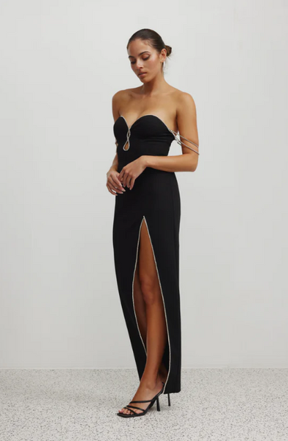Hire the Lexi Clothing Phoenix Black Diamante Dress.