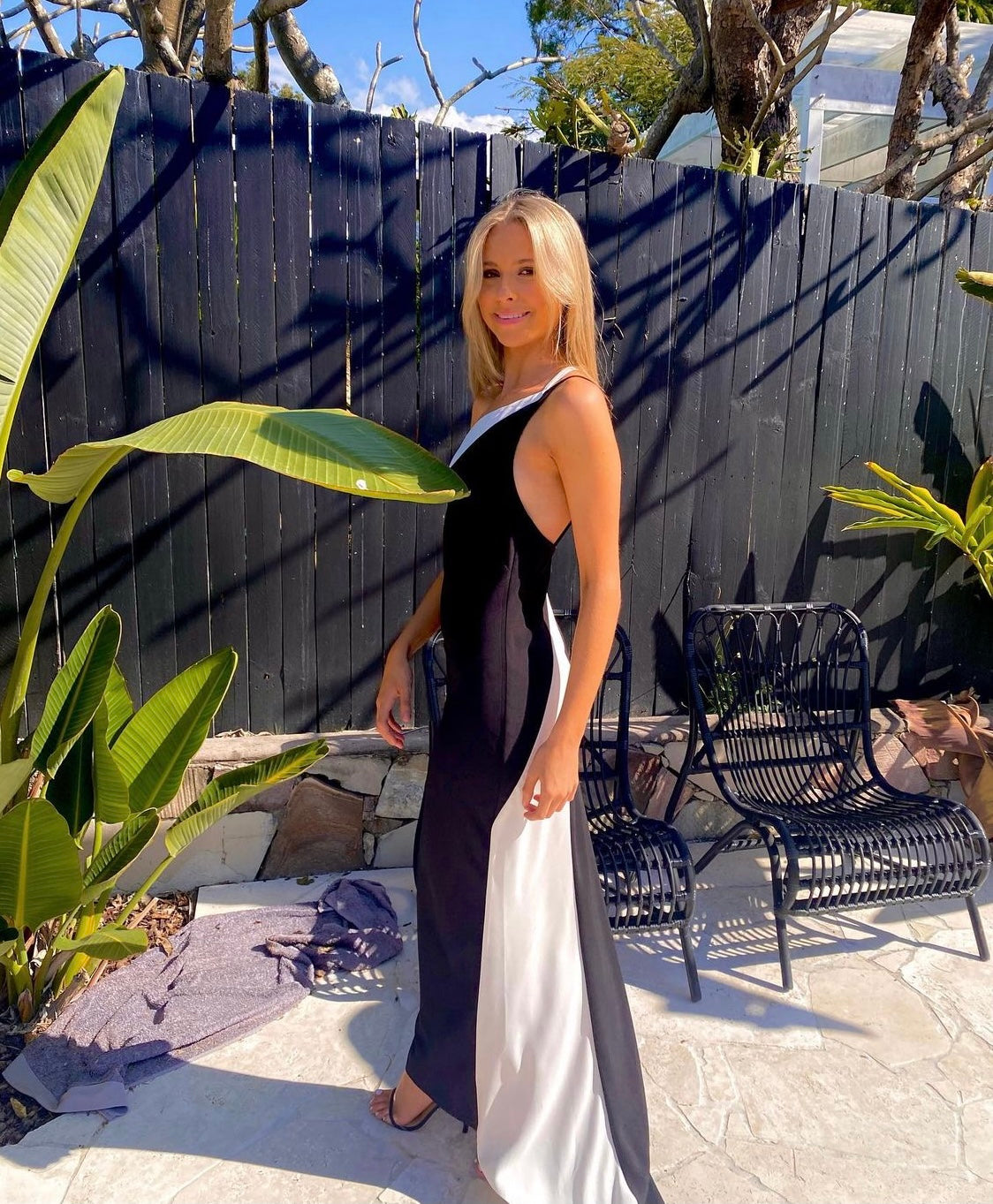 Hire De La Vali Evita Black White Dress.