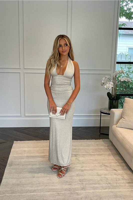 Hire Deconduarte Astor Glitter Silver Dress.