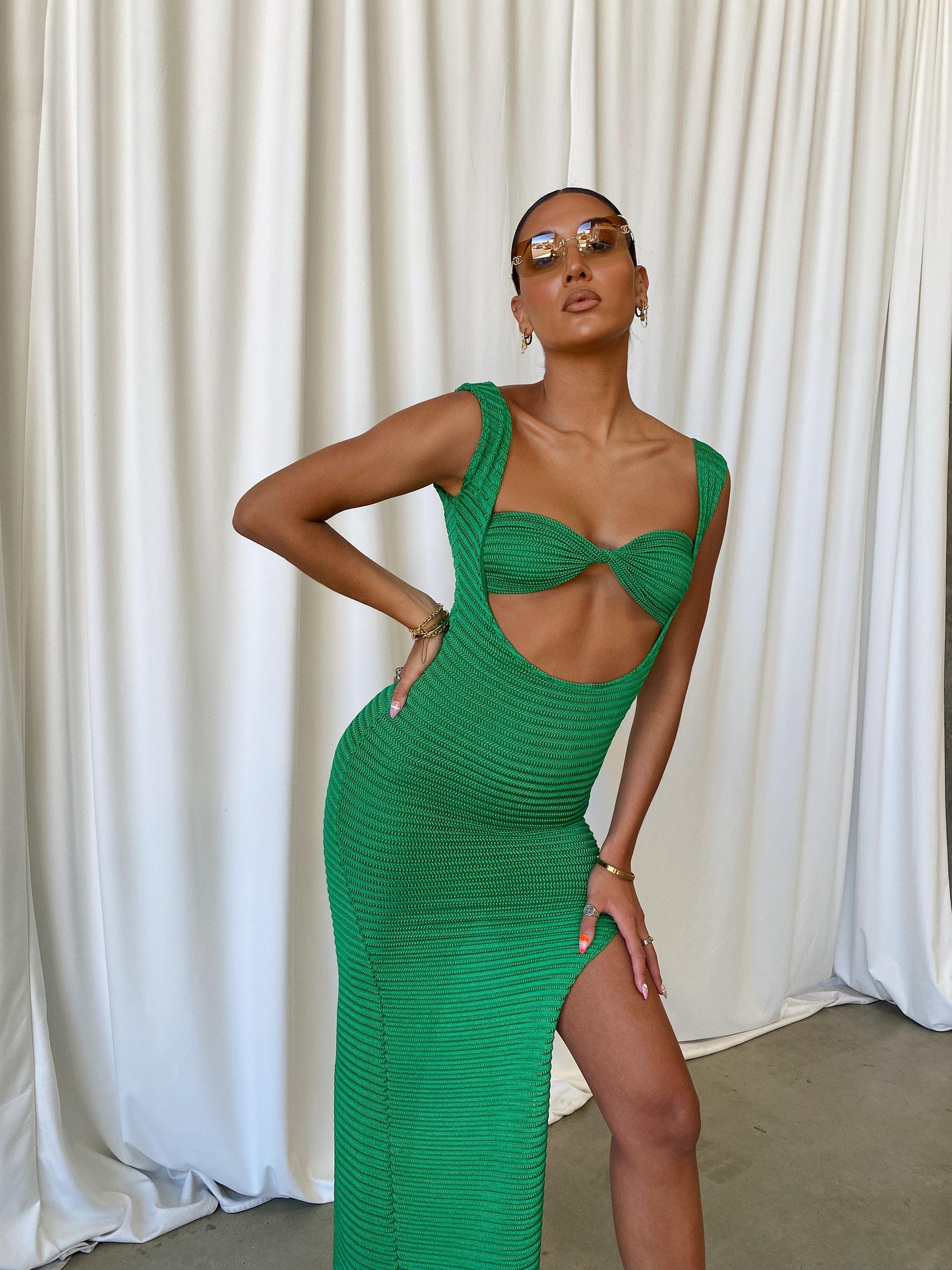 Hire Deconduarte Whitney Green Dress.