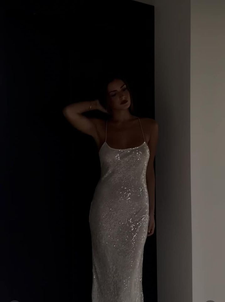 Hire Rat & Boa Olympia Sequin Ivory Dress.