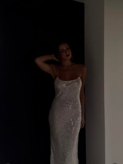 Hire Rat & Boa Olympia Sequin Ivory Dress.